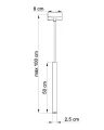 Lampa wisząca Sollux PASTELO 1 biała G9 wys.100cm