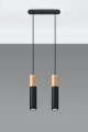 Lampa wisząca Sollux PABLO 2 czarna GU10 wys.90cm