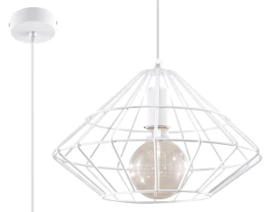 Lampa wisząca Sollux UMBERTO biała 1xE27 wys.120cm