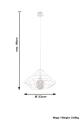 Lampa wisząca UMBERTO biała 1xE27 wys.120cm