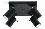 Plafon Sollux RING 4 czarny GU10 szer.25cm