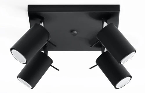 Plafon RING 4 czarny GU10 szer.25cm