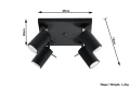 Plafon RING 4 czarny GU10 szer.25cm