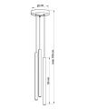 Lampa wisząca PASTELO 3P biała G9 wys.90cm