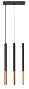 Lampa wisząca Sollux MOZAICA 3L czarna/miedź 3xG9 wys.90cm