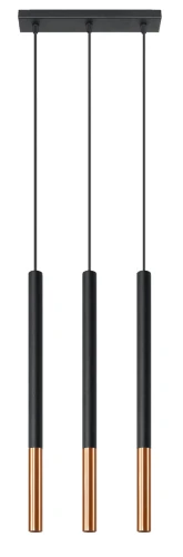 Lampa wisząca MOZAICA 3L czarna/miedź 3xG9 wys.90cm