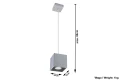 Lampa wisząca QUAD 1 szara 1xGU10 wys.110cm