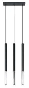 Lampa wisząca Sollux MOZAICA 3L czarna/chrom 3xG9 wys.90cm