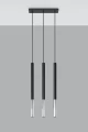 Lampa wisząca MOZAICA 3L czarna/chrom 3xG9 wys.90cm