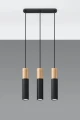 Lampa wisząca PABLO 3 czarna GU10 wys.90cm