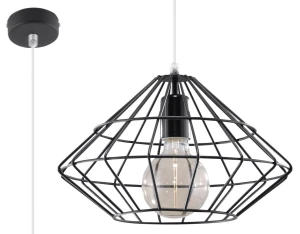 Lampa wisząca Sollux UMBERTO czarna 1xE27 wys.120cm