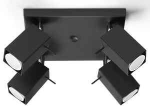 Plafon Sollux MERIDA czarny GU10 szer.25cm