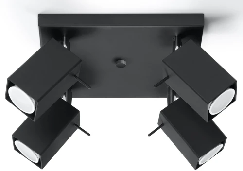 Plafon Sollux MERIDA czarny GU10 szer.25cm