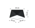 Plafon HEXA czarny E27 szer.30cm