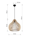 Lampa wisząca APRILLA drewniana E27 wys.110cm
