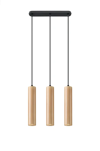 Lampa wisząca LINO 3L drewniana 3xGU10 wys.90cm