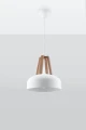 Lampa wisząca Sollux CASCO biała/naturalne drewno E27