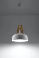 Lampa wisząca Sollux CASCO biała/naturalne drewno E27