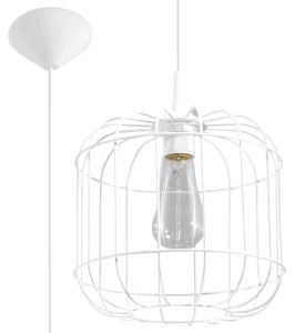 Lampa wisząca Sollux CELTA biała 1xE27 wys.95cm
