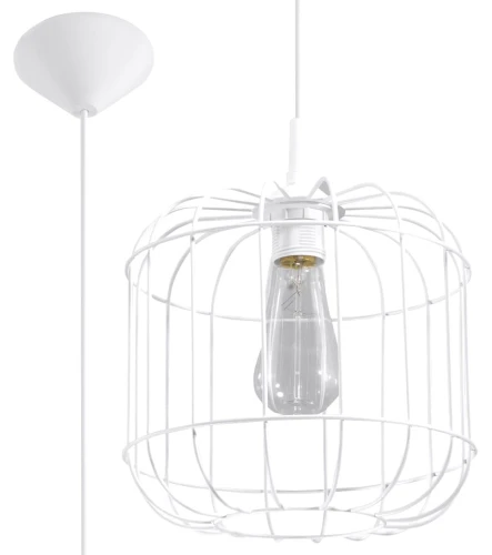 Lampa wisząca CELTA biała 1xE27 wys.95cm