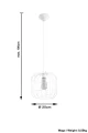Lampa wisząca CELTA biała 1xE27 wys.95cm
