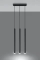 Lampa wisząca PASTELO 3 czarna G9 wys.90cm
