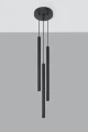 Lampa wisząca PASTELO 3P czarna G9 wys.90cm