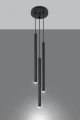 Lampa wisząca PASTELO 3P czarna G9 wys.90cm