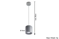 Lampa wisząca ORBIS 1 szaraG 1xGU10 wys.110cm
