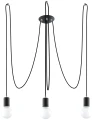 Lampa wisząca Sollux EDISON 3 czarna E27 wys.150cm