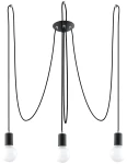 Lampa wisząca Sollux EDISON 3 czarna E27 wys.150cm