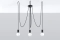 Lampa wisząca Sollux EDISON 3 czarna E27 wys.150cm