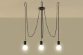 Lampa wisząca Sollux EDISON 3 czarna E27 wys.150cm