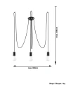 Lampa wisząca Sollux EDISON 3 czarna E27 wys.150cm