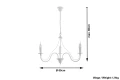 Lampa wisząca MINERWA 3 biała E14 wys.80cm