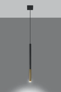 Lampa wisząca Sollux MOZAICA 1 czarna/złota 1xG9 wys.100cm