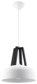 Lampa wisząca CASCO biała/czarne drewno 1xE27 wys.85cm