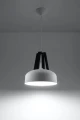 Lampa wisząca CASCO biała/czarne drewno 1xE27 wys.85cm