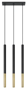 Lampa wisząca Sollux MOZAICA 3L czarna/złota 3xG9 wys.90cm