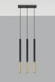 Lampa wisząca MOZAICA 3L czarna/złota 3xG9 wys.90cm