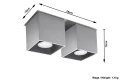 Plafon QUAD 2 Szary