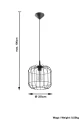 Lampa wisząca Sollux CELTA czarna 1xE27 wys.95cm