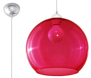 Lampa wisząca Sollux BALL czerwona E27 wys.120cm