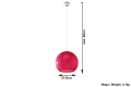 Lampa wisząca BALL czerwona E27 wys.120cm