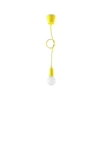 Lampa wisząca Sollux DIEGO 1 żółta E27 wys.90cm