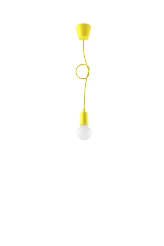 Lampa wisząca DIEGO 1 żółta E27 wys.90cm