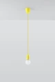 Lampa wisząca DIEGO 1 żółta E27 wys.90cm