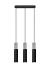 Lampa wisząca Sollux BORGIO 3 czarna GU10 wys.90cm