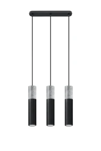 Lampa wisząca Sollux BORGIO 3 czarna GU10 wys.90cm