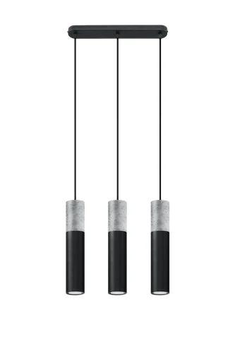 Lampa wisząca Sollux BORGIO 3 czarna GU10 wys.90cm